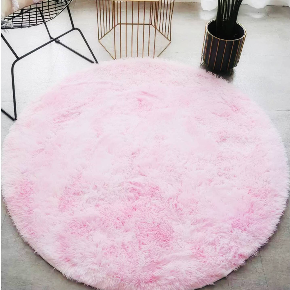 🌸 PINK PLUSHIE SOFT AREA CARPET MAT RUG ROUND ''39X39'' - Picture 3 of 6